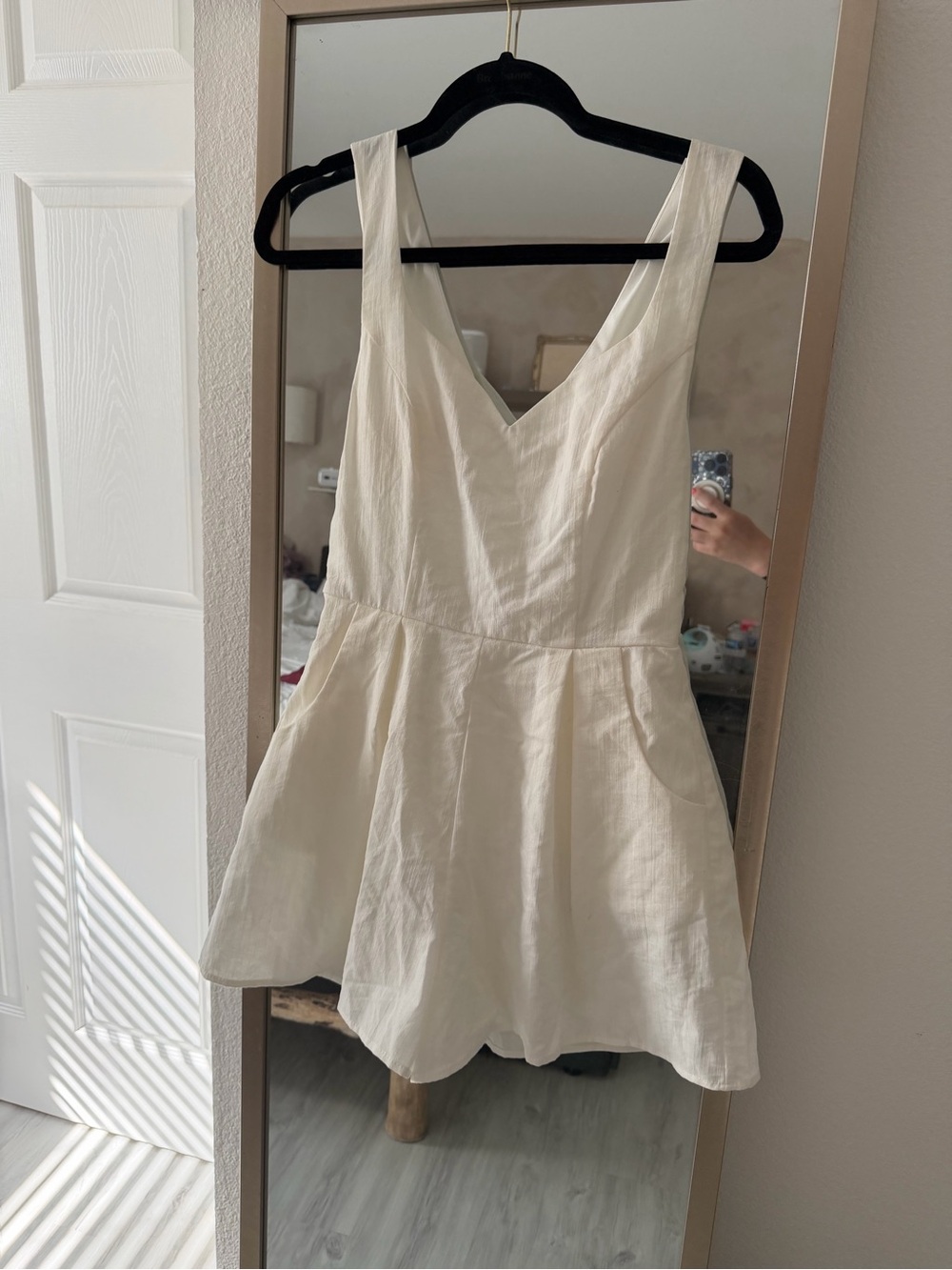 Off-White Sleeveless V-Neck Romper